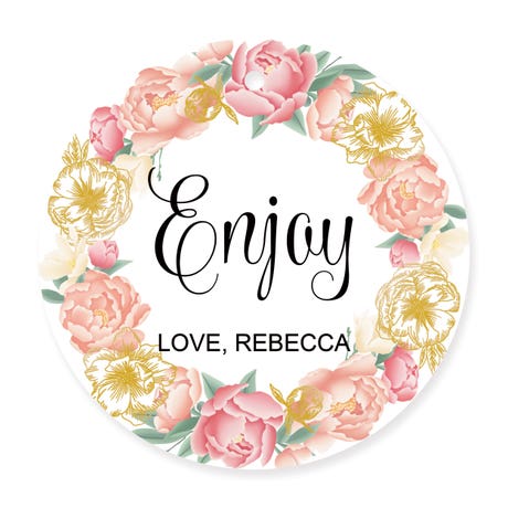 Personalized 2.5" Round Favor Tag - Modern Floral
