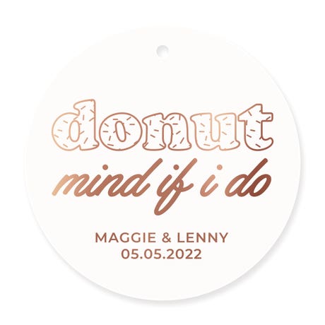 Personalized 2.5" Round Favor Tag - Donut Mind If I Do
