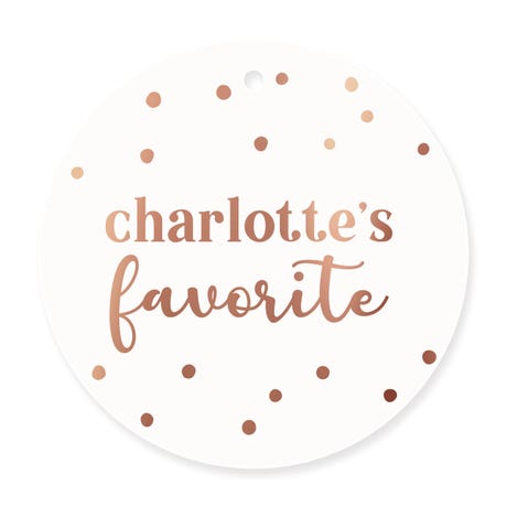 Personalized 2.5" Round Favor Tag - His & Her Favorite