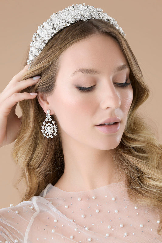 Claire-Pearls Swarovski Drop Earrings