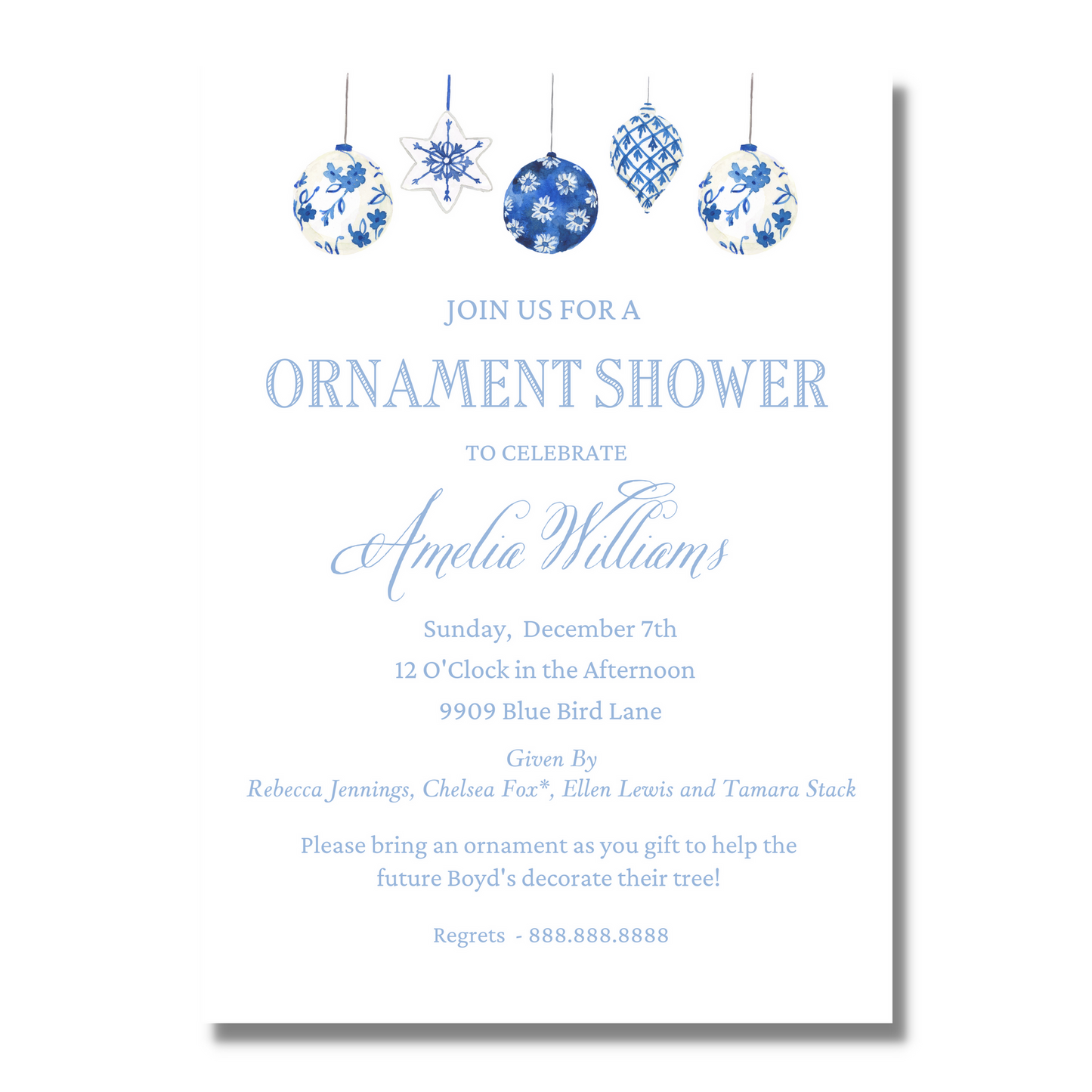 Ornament Shower - Bridal Shower Invite