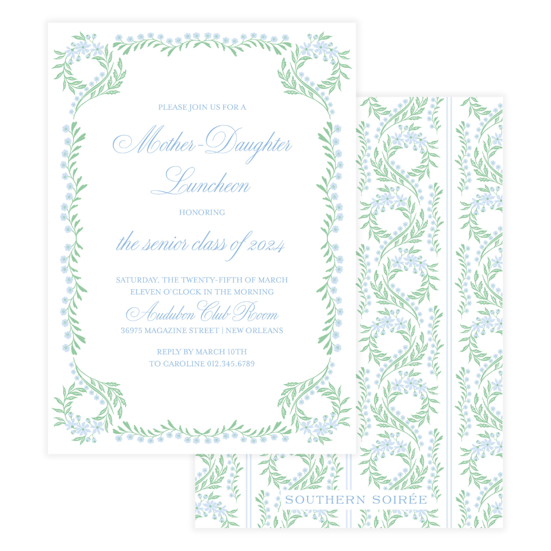 Chinoiserie Blue Block Invitation