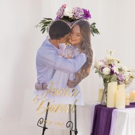 Custom Photo Shaped Acrylic Wedding Welcome Sign CS116