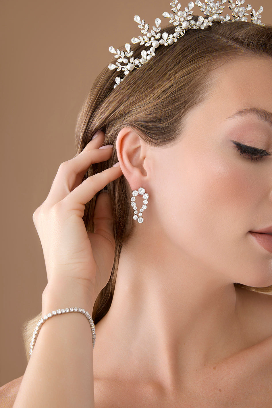 Tandra Simulated Diamond Earring And Bracelet Set