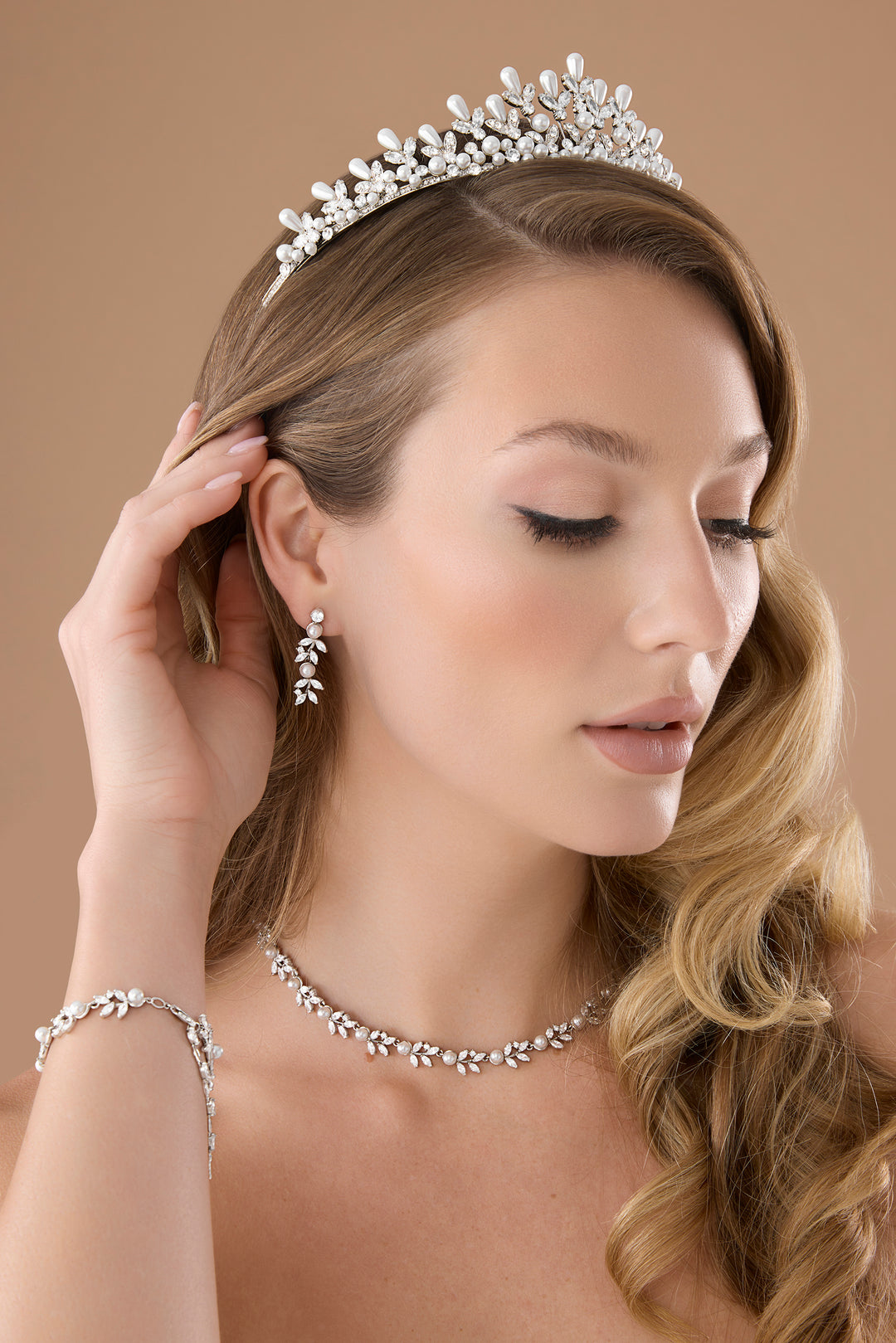Leen Simulated Diamond And Pearl Jewelry Set