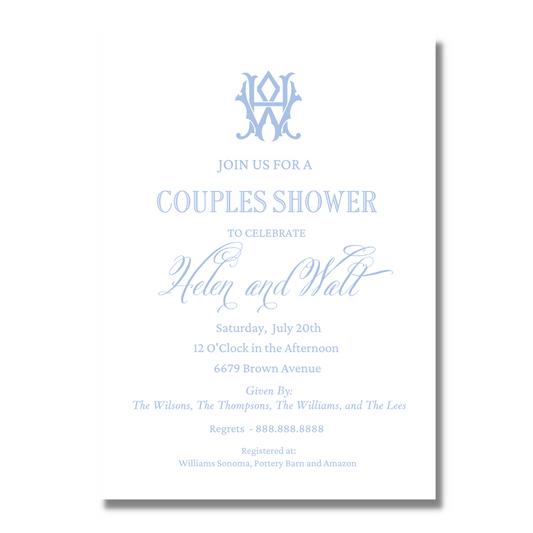 Intertwined Monogram - Bridal Shower Invite