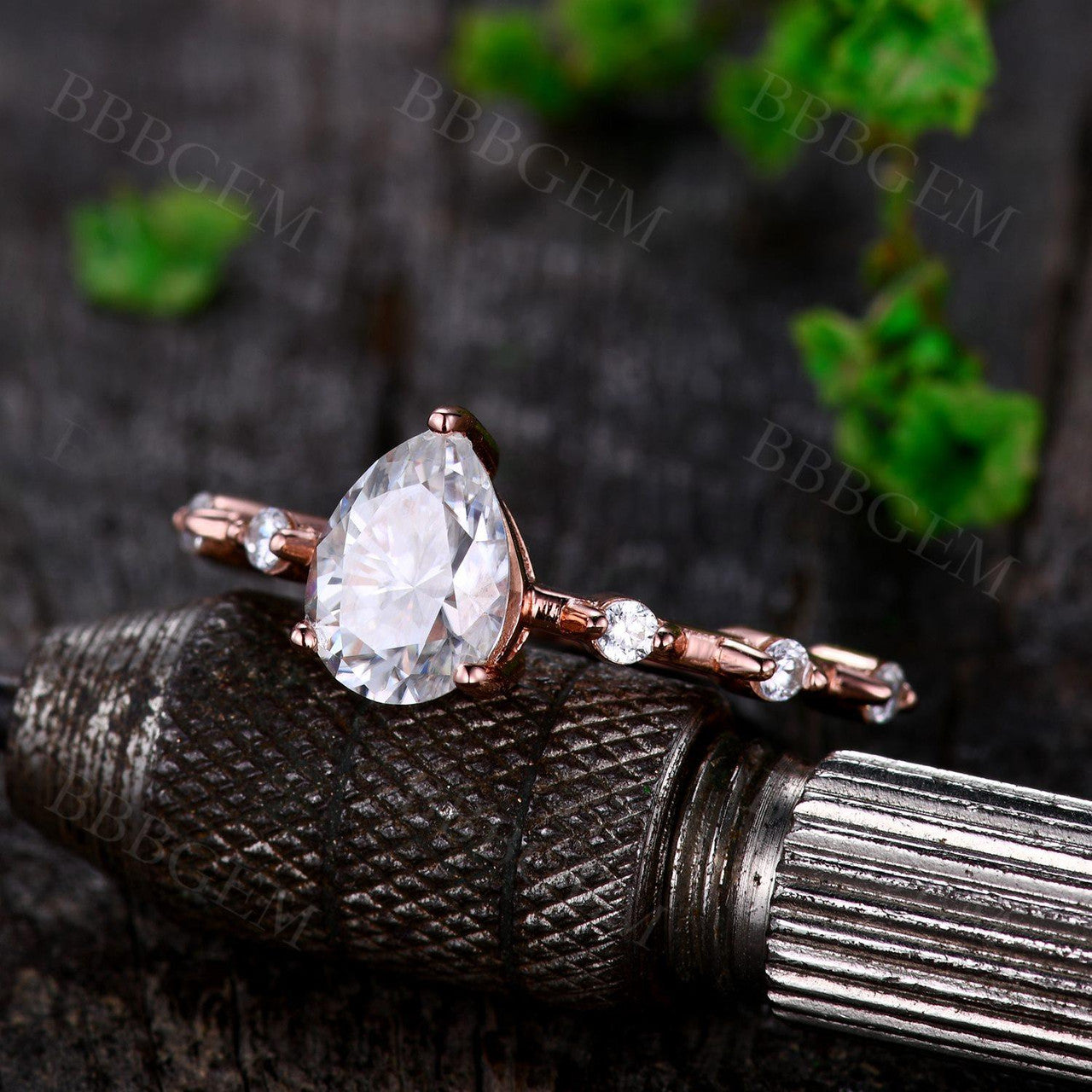 1.3CT Moissanite Engagement Ring Dainty Wedding Band in Rose Gold