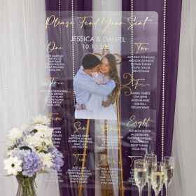 Unique Photo Acrylic Wedding Seating Chart with Acrylic Names CS118