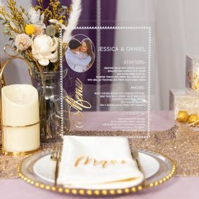 Customized Wedding Photo Menu Cards CSX017