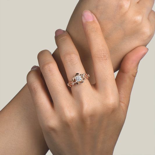 14K Yellow Gold Round Lab Grown Diamond Wedding Ring with IGI Certificate