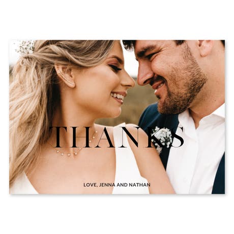 Landscape Custom Printed Photo Thank You Cards - Modern Love