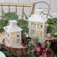 Vintage White Distressed Lantern - Small