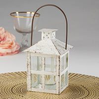 Vintage White Distressed Lantern - Medium