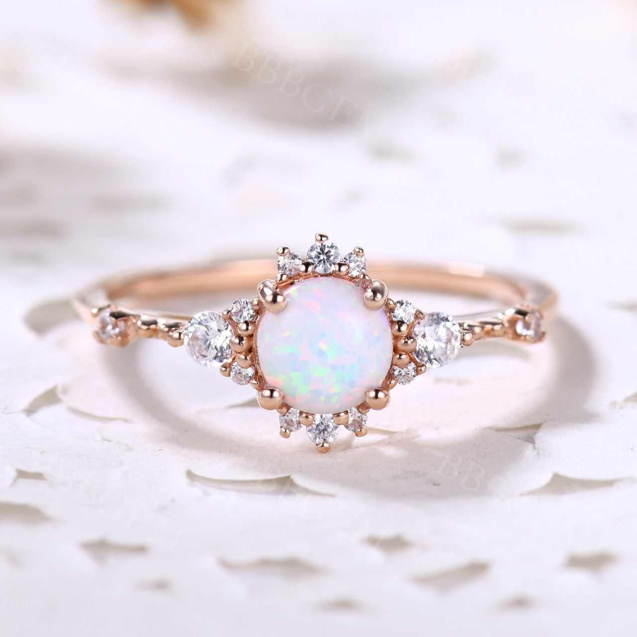 14K/18K Opal Engagement Ring Minimalist LC001