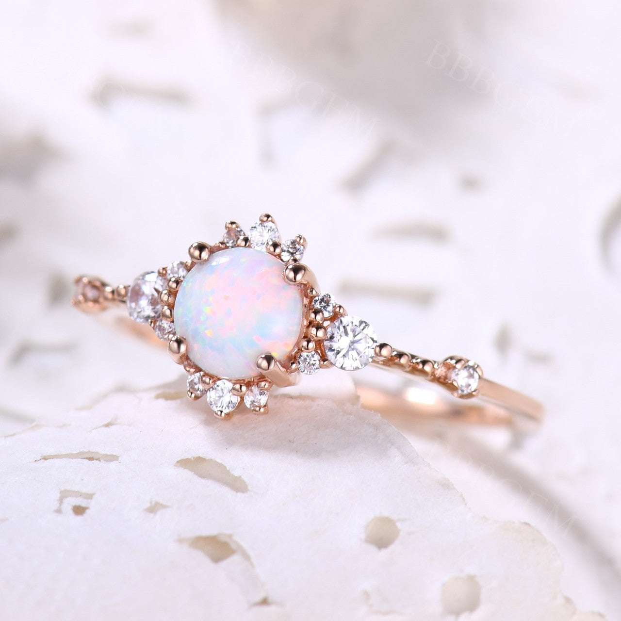 14K/18K Opal Engagement Ring Minimalist LC001