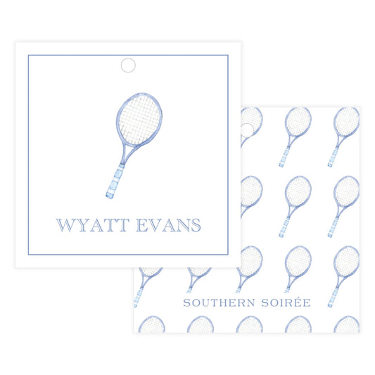Tennis Racquet Square Gift Tag