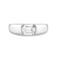 Half Bezel Bevel Edged Men's Engagement Ring