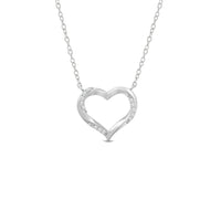 Twisted Lab Created Diamond Studded Heart Necklace