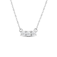 Dainty Three Stone Diamond Necklace