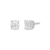 Hidden Halo Round Solitaire Stud Earrings