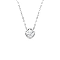 Kite Chamfered Bezel Set Solitaire Necklace