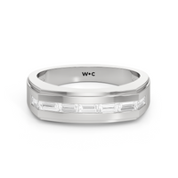 Diamond Channel Beveled Men's Ring