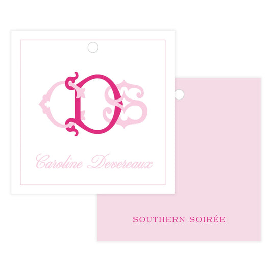 Antique Interlocked Monogram Square Gift Tag