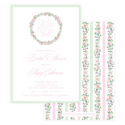 Spring has Sprung Pink and Green Invitation