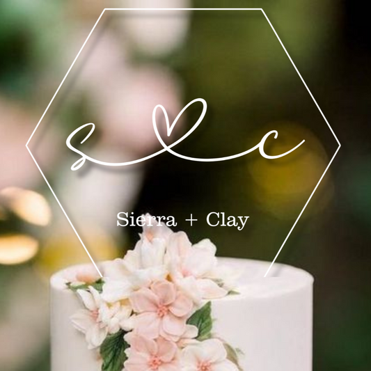 Personalized Acrylic Wedding Cake Topper With Names, Custom Wedding Cake Topper, Custom Cake Topper For Wedding, Cake Topper Heart