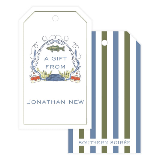 Gone Fishing Crest Gift Tag
