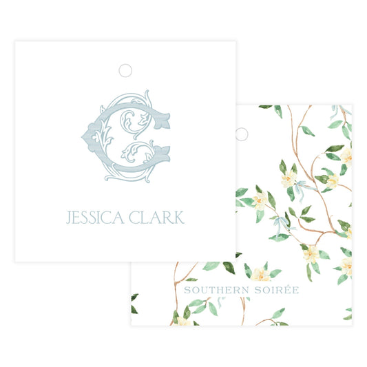 Vintage Vine Monogram with Vines Gift Tag Square