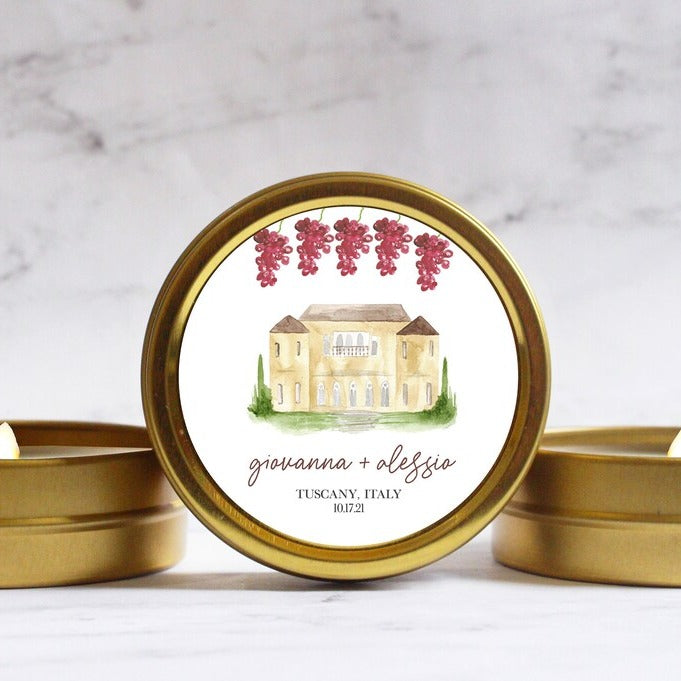 Tuscany Italy Wedding Candle