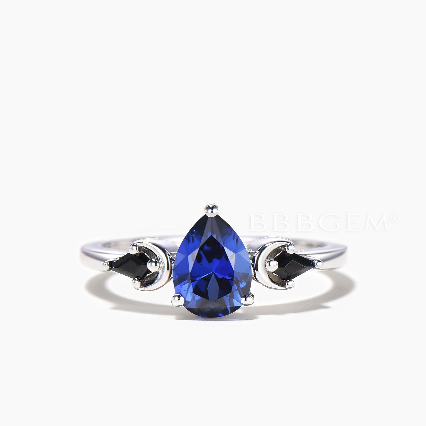 1.25CT Pear Cut Sapphire Engagement Ring Spinel Celtic Knot Celestial Bridal Set