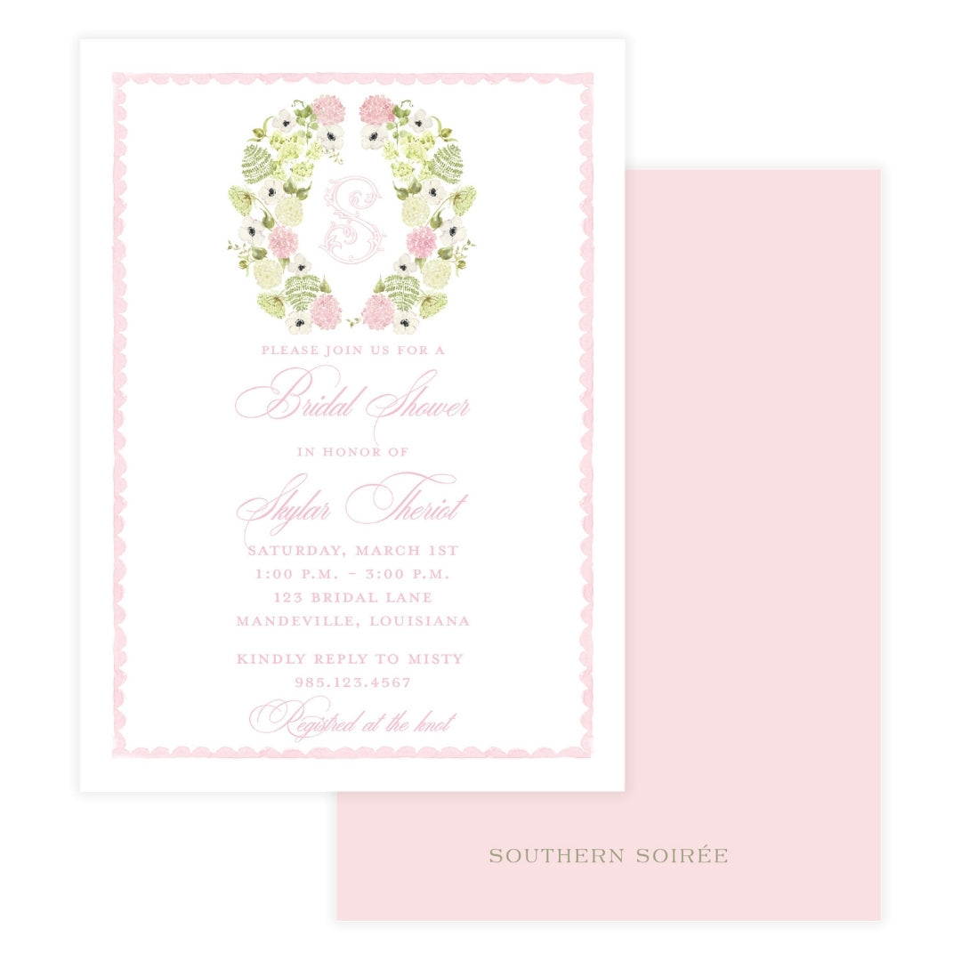 Pink Hydrangea Invitation