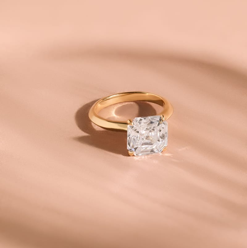 4 Prong Knife Edge Asscher Ring