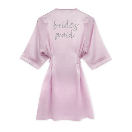 Women's Custom Printed Satin Robe With Pockets - Bridesmaid