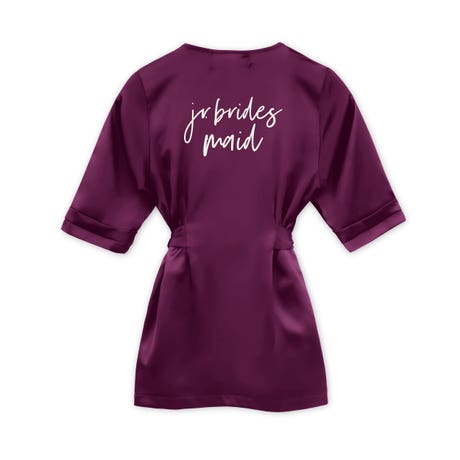 Custom Printed Child Satin Robe With Pockets - Jr Bridesmaid