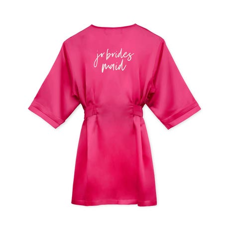 Custom Printed Youth Satin Robe with Pockets - Jr Bridesmaid