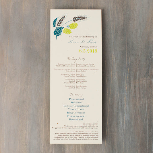 Hops Love Flat Ceremony Programs