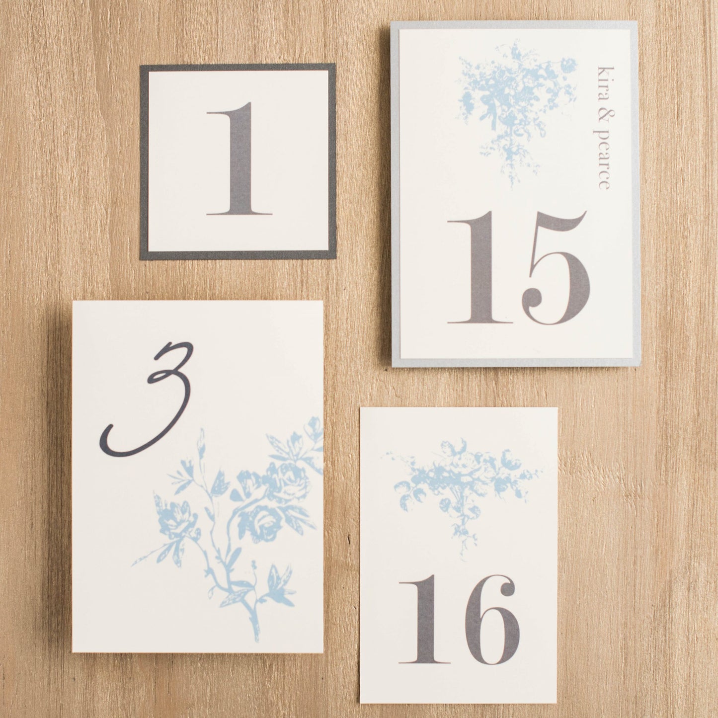 Elegant Blue Flat Table Numbers
