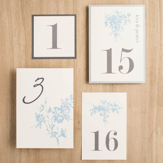 Elegant Blue Flat Table Numbers