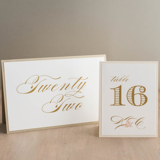 Elegant Ivory Tented Table Numbers