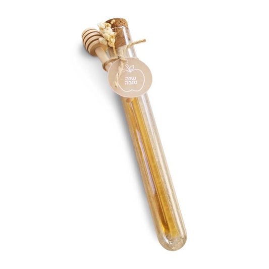 Glass Tube With Honey Straws & Dipper, Personalized Tag Available