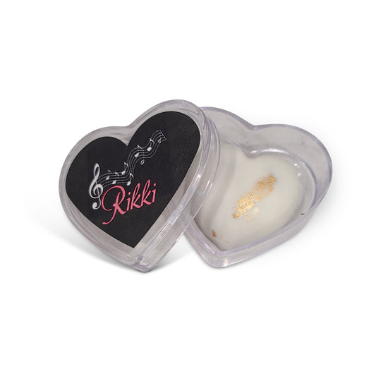 Musical Theme Acrylic Heart Personalized Favor Box With Optional Heart Chocolate