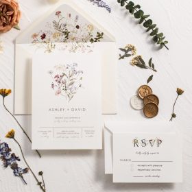 Affordable Refreshing Lavender Floral Wedding Invitation Swi073