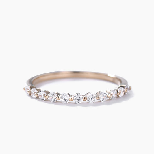 2mm Classic Moissanite Diamond Wedding Band Half Eternity Ring