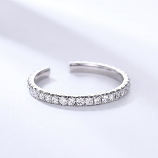 Full Eternity 1.5mm Moissanite & Diamond Wedding Ring Matching Wedding Bands for Couple/Family