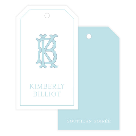 Chic Monogram Outlined Gift Tag