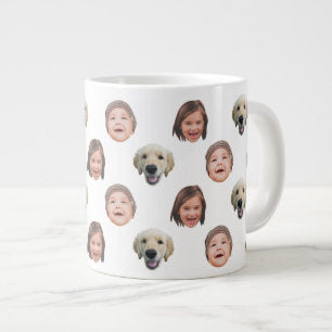 20 Oz Jumbo Cute Family Face 3 Photos Specialty Giant Coffee Mug