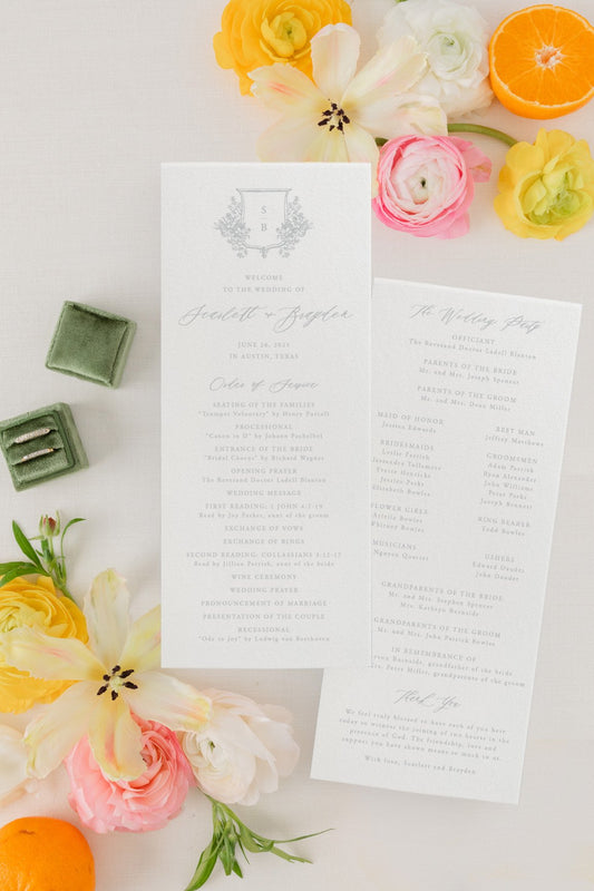 Jolie | Wedding Program Cards